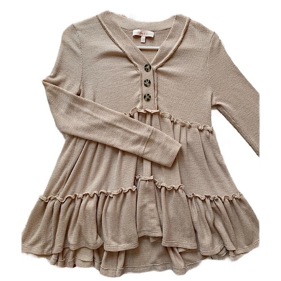 Hailey & Co Women’s Dusty Rose Ruffle Tiered Long Sleeve Top Size Small - Picture 3 of 7